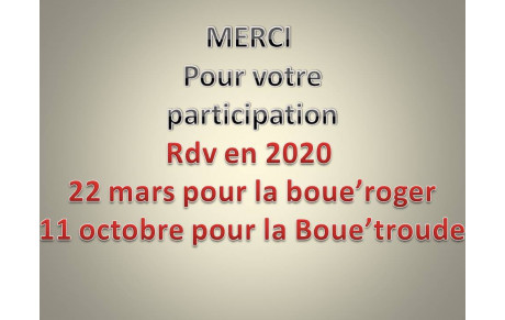 Retour et photo de la Boue'troude 2019